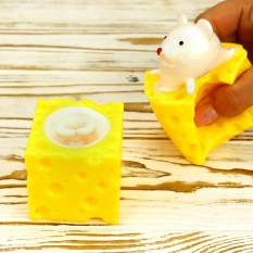 Іграшка антистрес Фуфлік Мишка із сиру (біла)