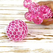 Іграшка антистрес Стресбол з блискітками 6х6 (малиновий)