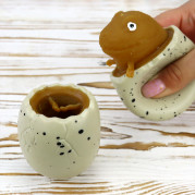 Іграшка антистрес Фуфлік Дракон коричневий із бежевого яйця