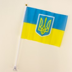 Флаг Украины 30х20 см c гербом