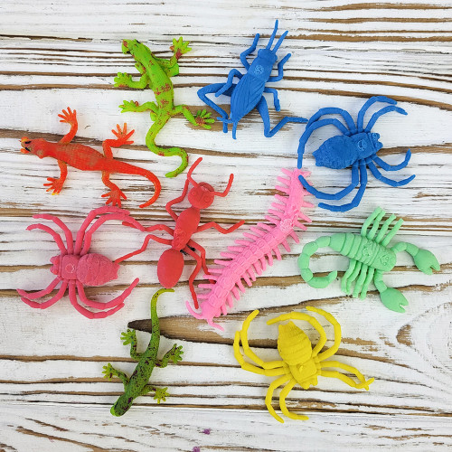 Зростаючі у воді іграшки 4х3см Ящірки, павуки та комахи (набір 10шт)