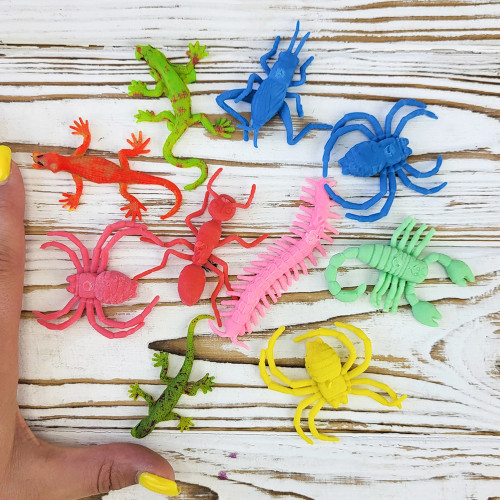 Зростаючі у воді іграшки 4х3см Ящірки, павуки та комахи (набір 10шт)