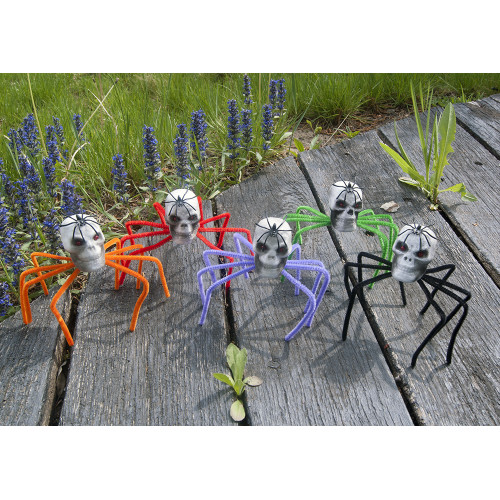 Паук готический череп 30см (серый)