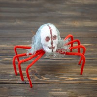 Паук готический череп 30см (красный)