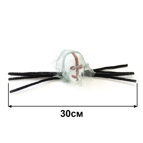 Паук готический череп 30см (серый)