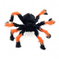 Павук з хутра 45см (чорний з помаранчевим)