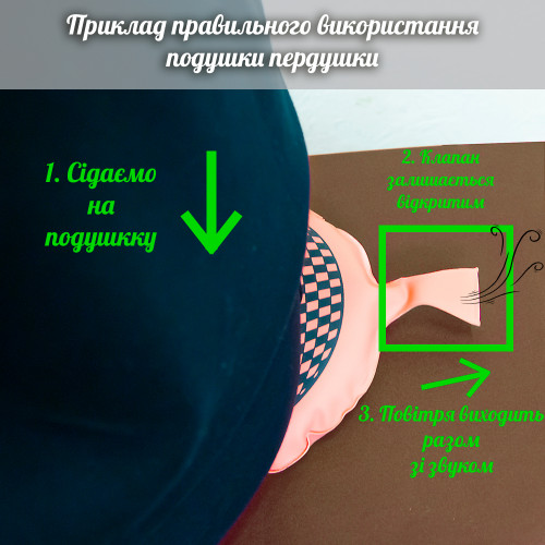 Подушка пердушка середня 16см (зелена)