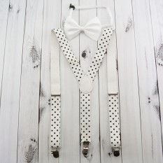 Подтяжки с галстуком бабочкой (белые)