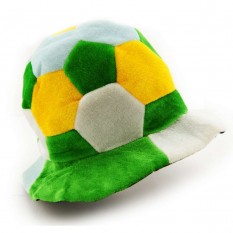 Шапка Футбольный мяч велюр (желто-зеленый)