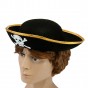 Шляпа Пирата фетр (черный с золотом)