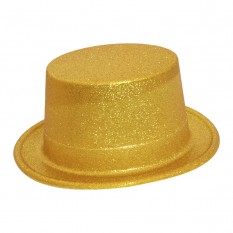 Шляпа Цилиндр блестящая (золото)