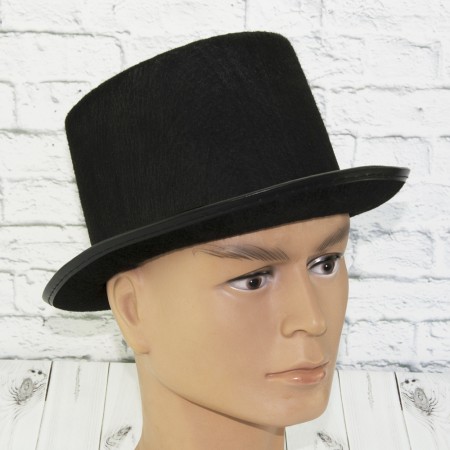 Шляпа Цилиндр фетр H12см (черный)