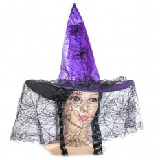 Шляпа Ведьмы с паутиной (фиолетовая)