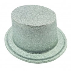 Шляпа детская Цилиндр блестящая (серебро)
