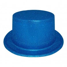 Шляпа детская Цилиндр блестящая (голубая)