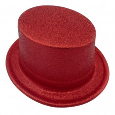 Шляпа детская Цилиндр блестящая (красная)