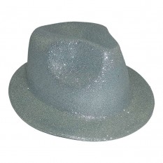 Шляпа детская Мафия блестящая (серебро)