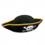Шляпа Пирата фетр (черный с золотом)