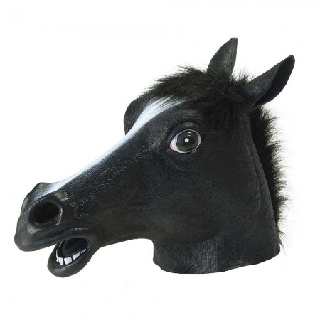 Маска латексная Лошадь (черная)