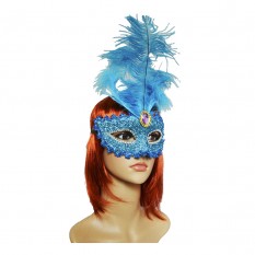 Венеціанська маска Летиція (30см) (блакитна)