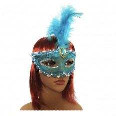 Венеціанська маска Патриція 20см (блакитна)