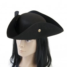 Шляпа Пирата треуголка с заклепками (черный)