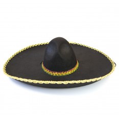 Шляпа Сомбреро Мариачи (черная с золотом)