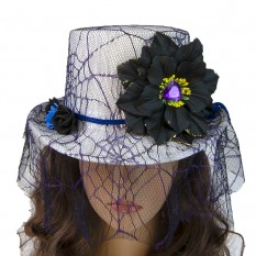 Шляпа Стимпанк Викторианская Готика белая с фиолетовым 11461