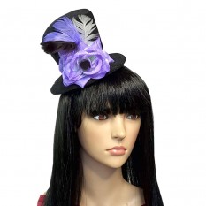 Шляпка Марди Гра с фиолетовой розой 8948