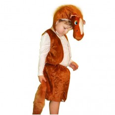 Маскарадный костюм меховой Лошадь коричневая (размер S)