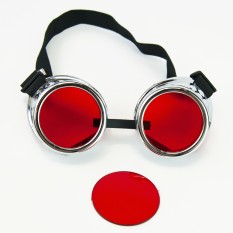 Цветное стекло к очкам Стимпанк Гогглы PC01 (красное) 1шт