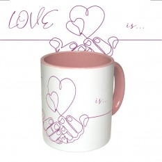 Чашка с принтом 64126 Сердце в руках (розовая)
