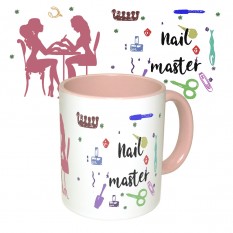 Чашка с принтом 65362 Nail Master (розовая)