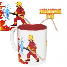 Чашка с принтом 65381 Пожарный (красная)