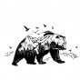 Интерьерная наклейка ZOO Черный Горный медведь XL8271 90х60см
