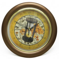 Часы идут в обратную сторону Время-деньги (коричневый)
