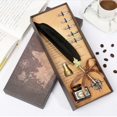 Винтажный подарочный набор для каллиграфии Ручка перьевая (черный)