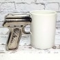 Чашка Пистолет (белая с серебром)