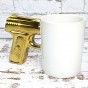 Чашка Пистолет (белая с золотом)