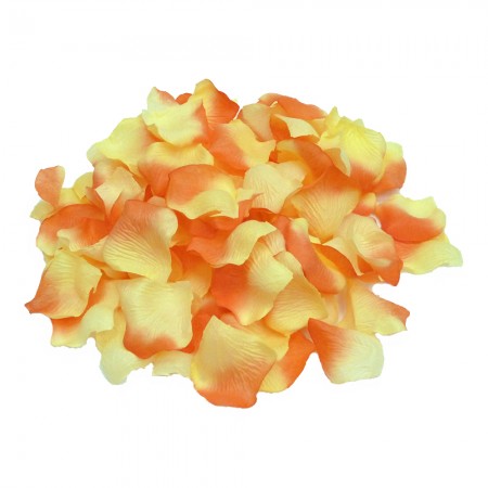 Лепестки роз (уп. 120шт) кораллово-желтые