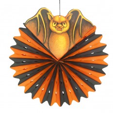 Декор подвесной Летучая мышь Вампир (черно-оранжевая)
