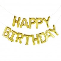 Фольгированные шары буквы HAPPY BIRTHDAY, 40см, золото