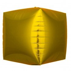 Шар фольгированный 4D куб золото