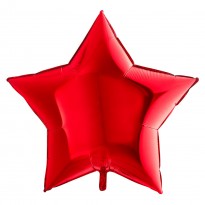 Шарик (45см) Звезда красный в упаковке